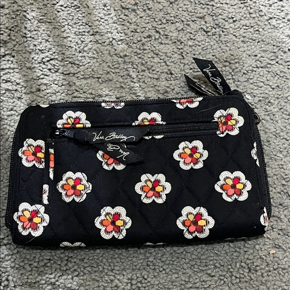 Vera Bradley Black and Red Floral Wallet